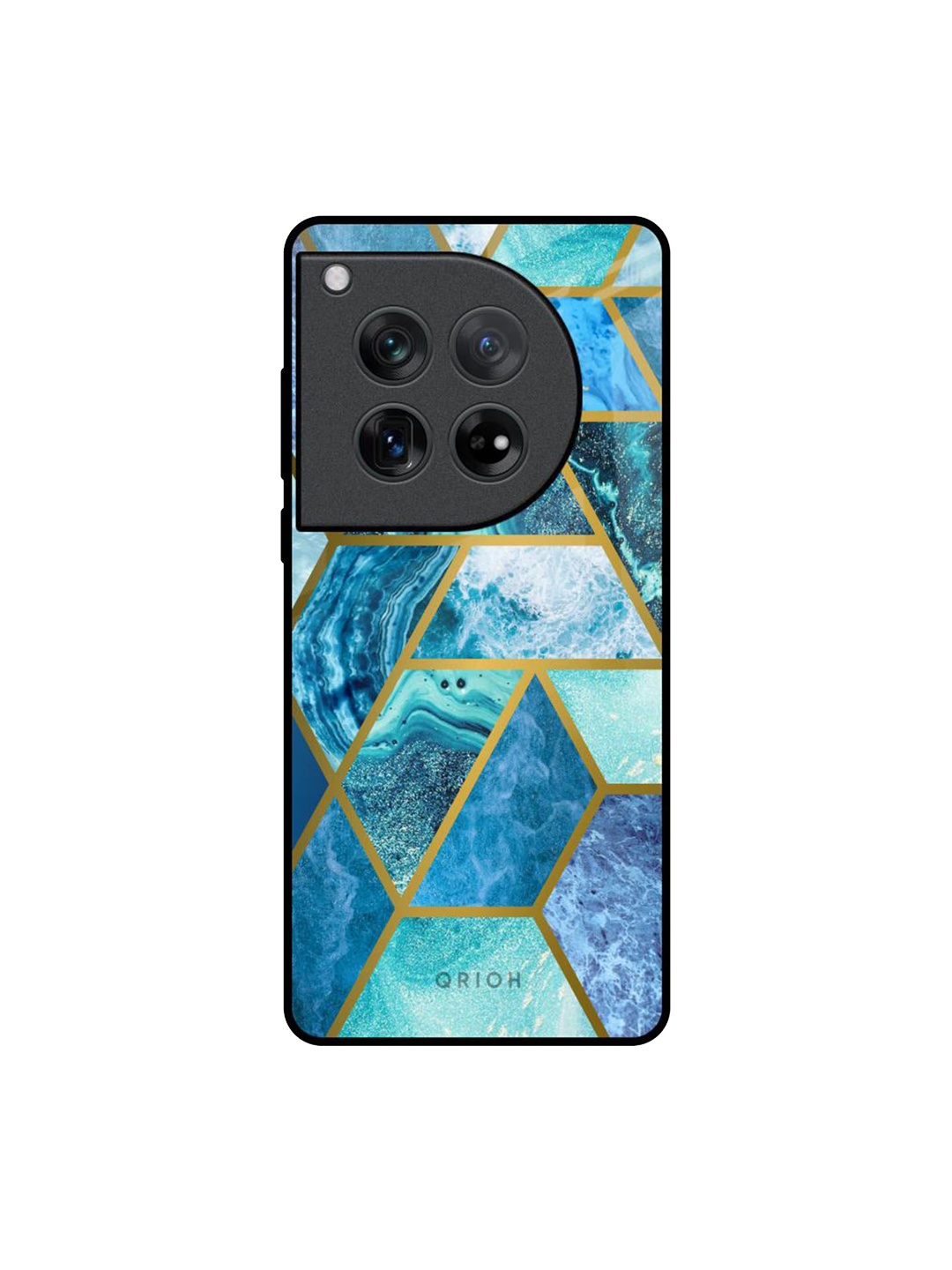 

QRIOH Geometric Printed Oneplus 12 Back Case Mobile Accessories, Blue