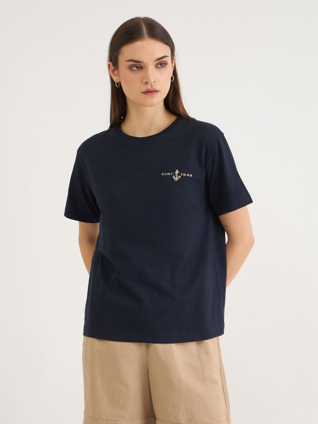 

GANT Women Pure Cotton T-shirt, Blue