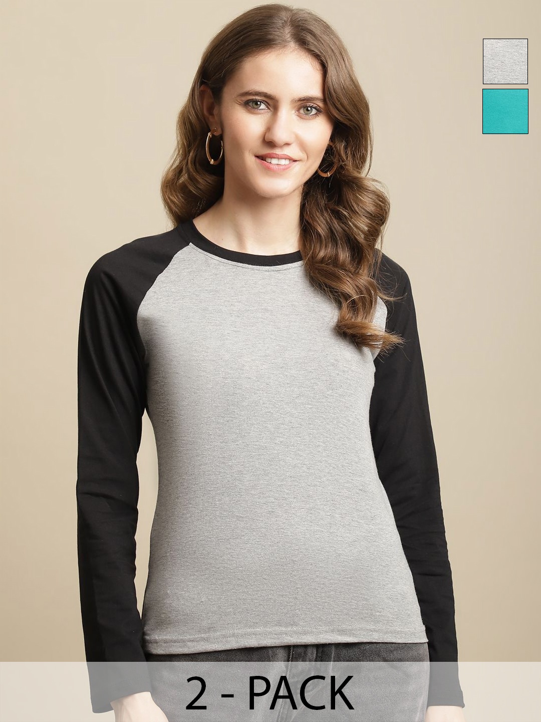 

GLOBAL NOMAD Women 2 Colourblocked T-shirt, Multi