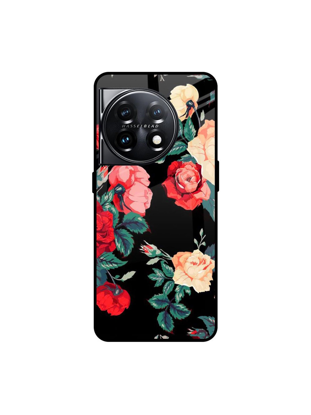 

QRIOH Floral Printed OnePlus 11 5G Back Case Mobile Accessories, Black