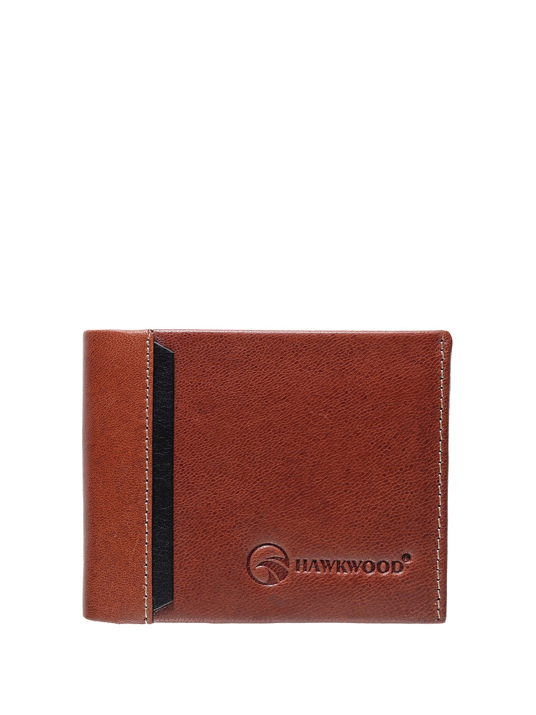 

HAWKWOOD Men Leather Two Fold Wallet, Tan