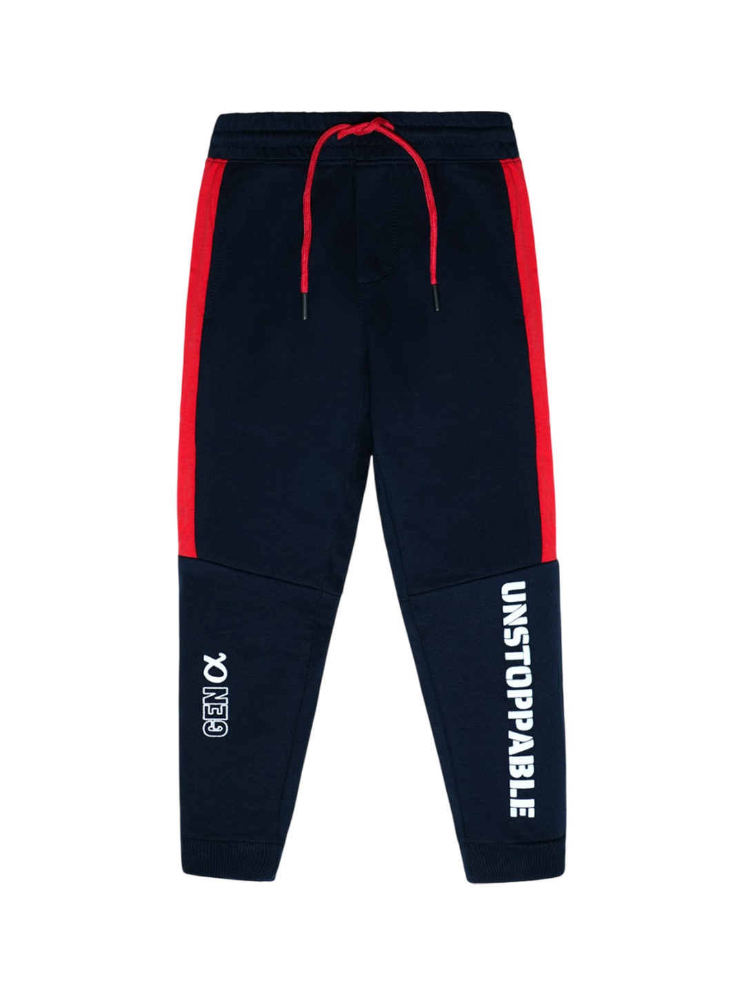 

Nino Togs Boys Printed Cotton Joggers, Navy blue