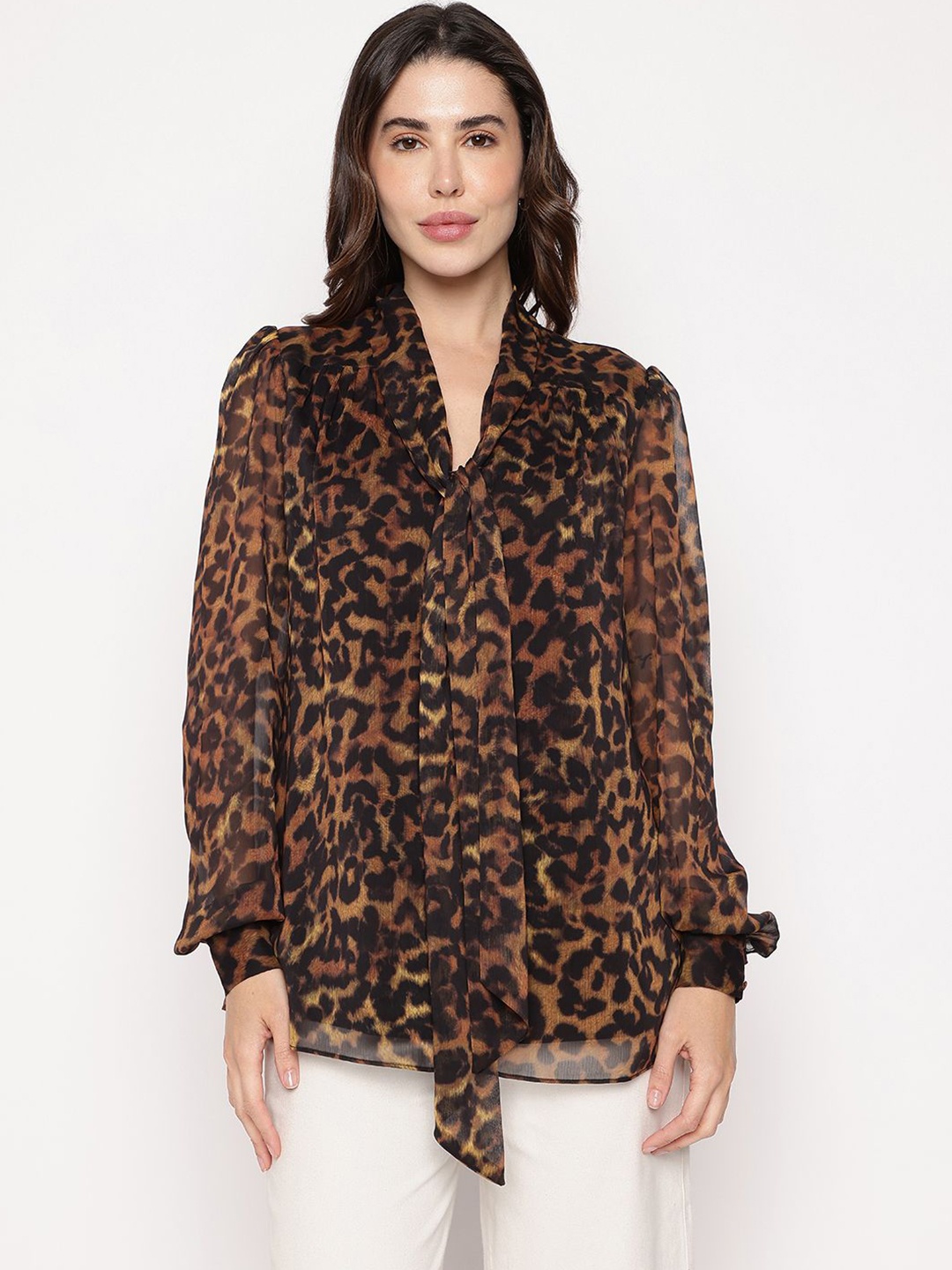 

GUESS Women Animal Opaque Printed Casual Shirt, Multi