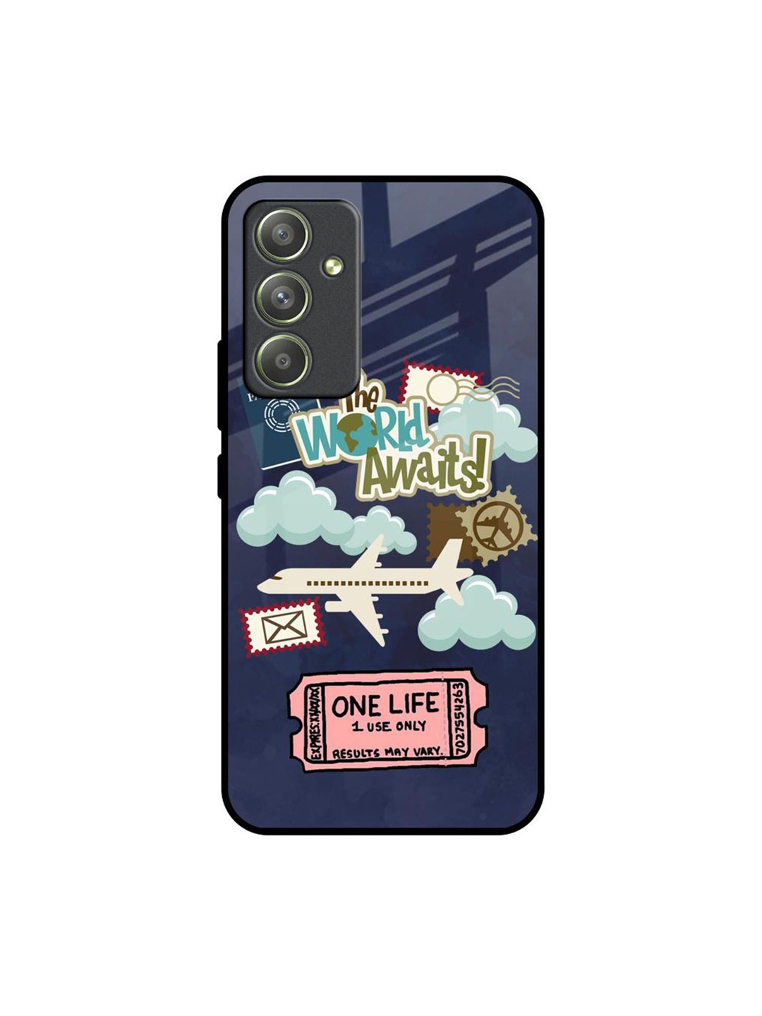 

QRIOH Floral Printed Samsung Galaxy A54 5G Back Case Mobile Accessories, Blue