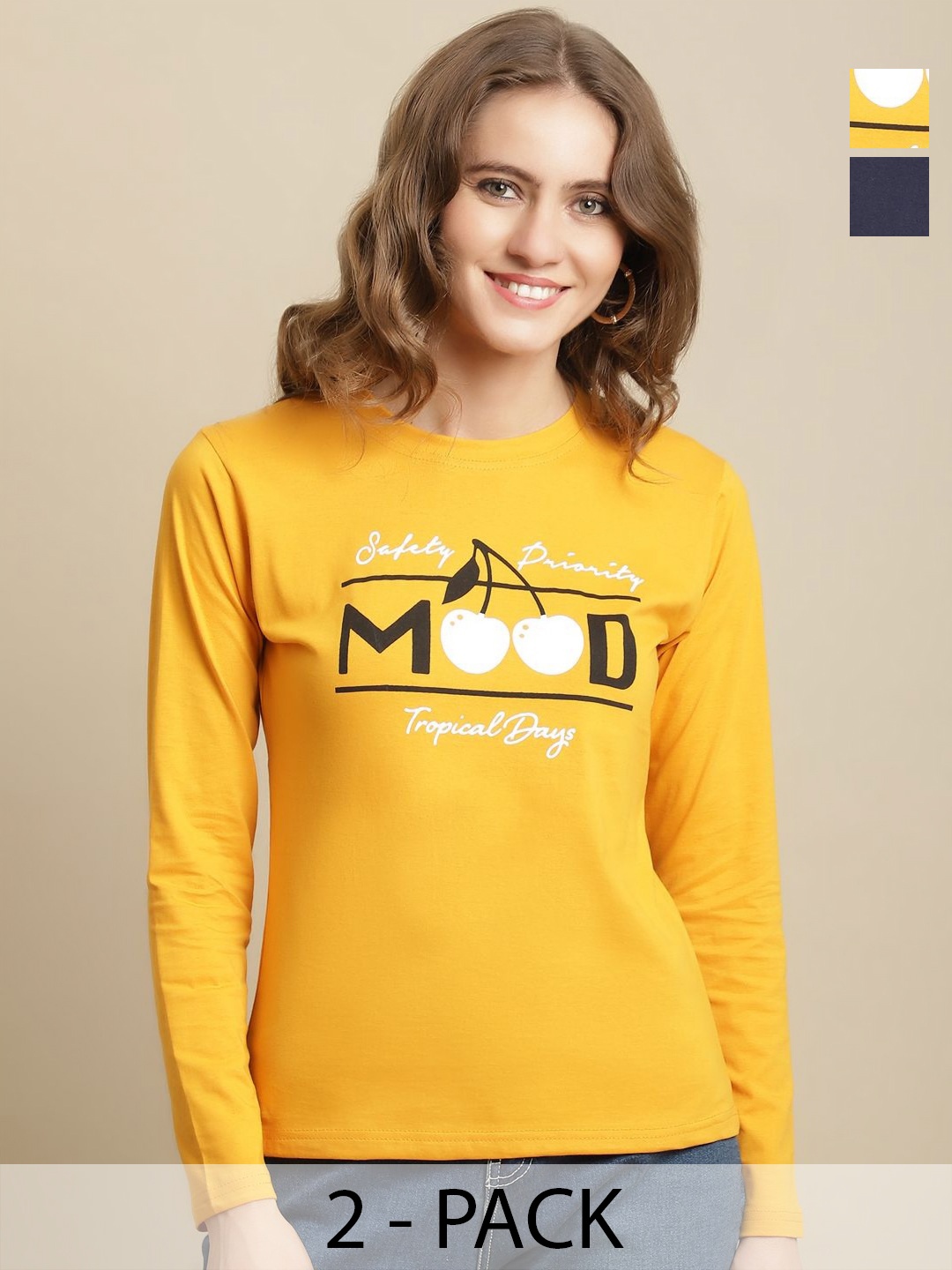 

GLOBAL NOMAD Women 2 Printed T-shirt, Multi