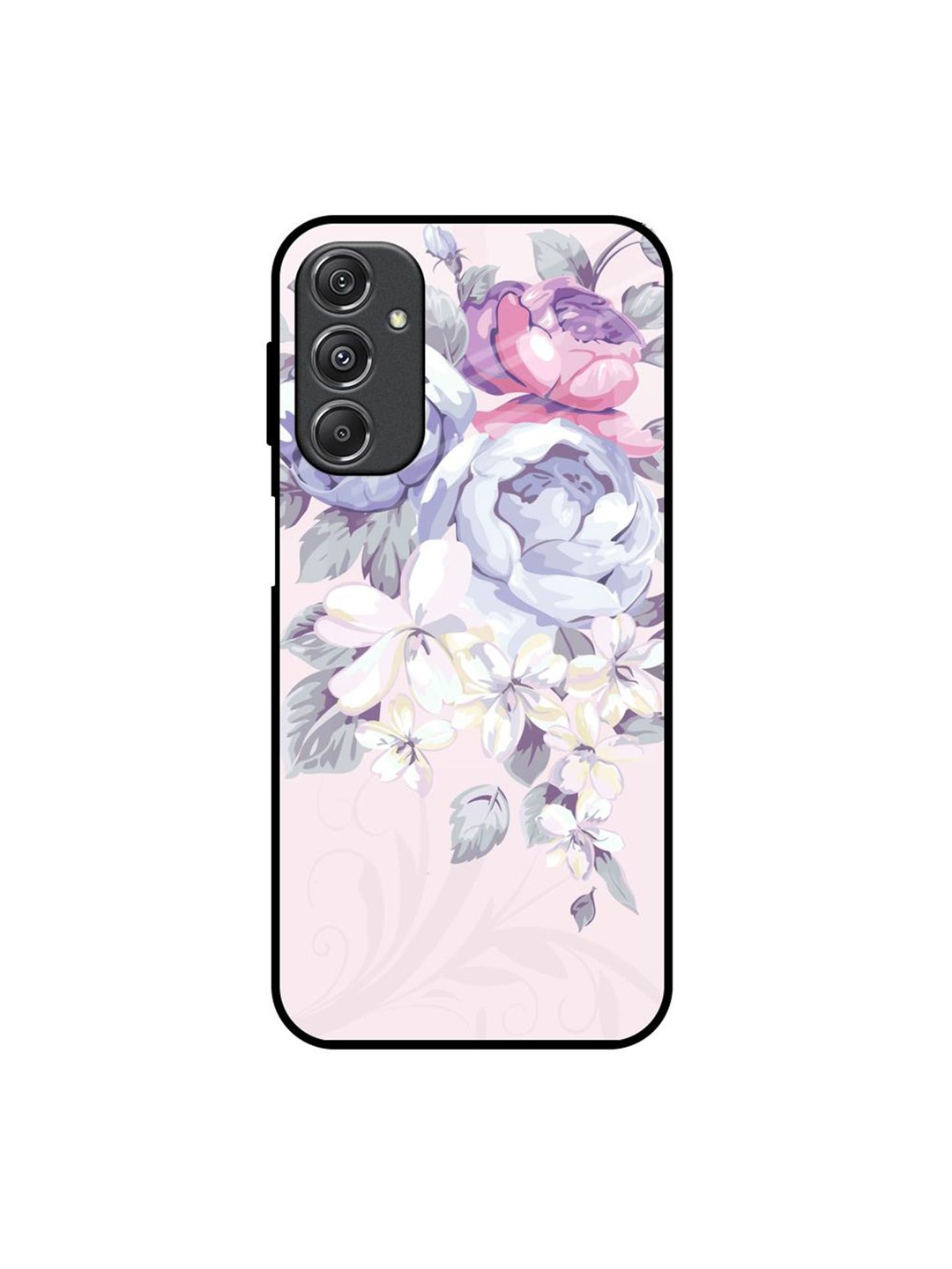 

QRIOH Floral Printed Samsung Galaxy M34 5G Back Case Mobile Accessories, Black