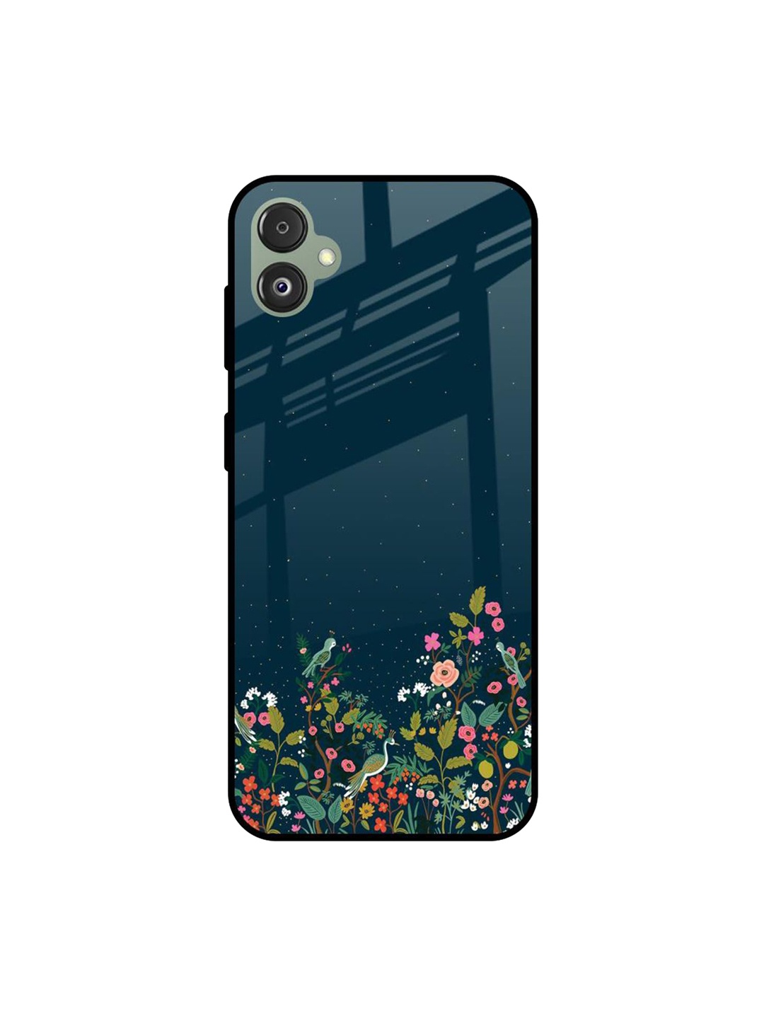 

QRIOH Floral Printed Samsung Galaxy F14 5G Back Case Mobile Accessories, Navy blue