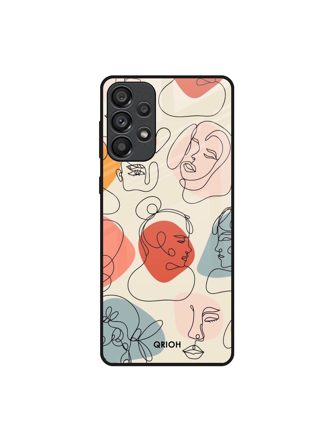 

QRIOH Quirky Printed Samsung Galaxy A73 5G Back Case Mobile Accessories, Beige