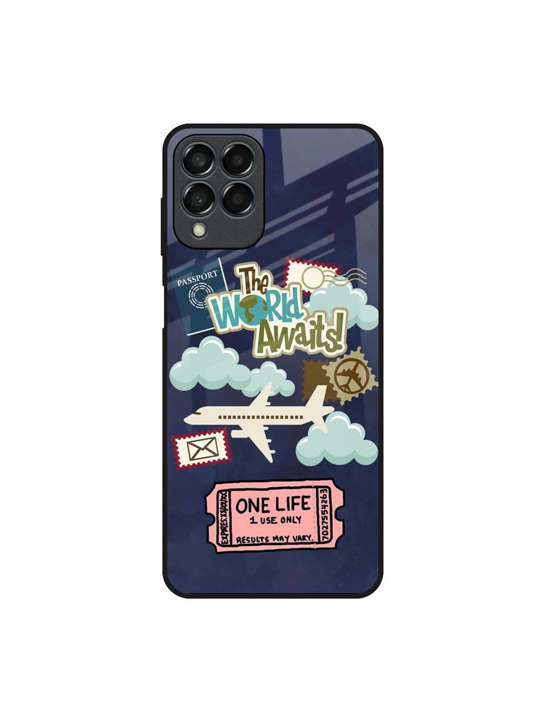 

QRIOH Floral Printed Samsung Galaxy M33 5G Back Case Mobile Accessories, Blue