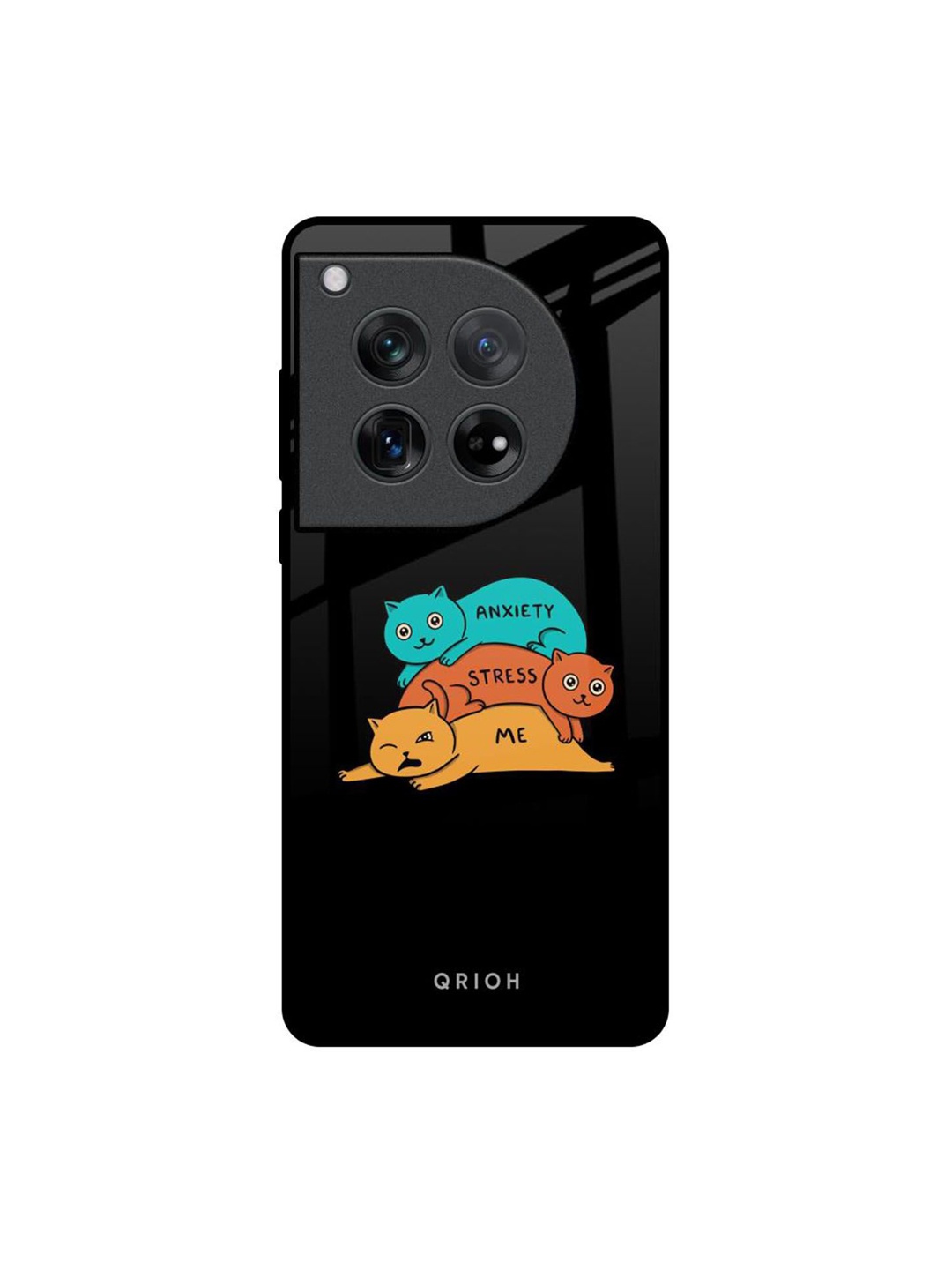 

QRIOH Quirky Printed Oneplus 12 Back Case Mobile Accessories, Black