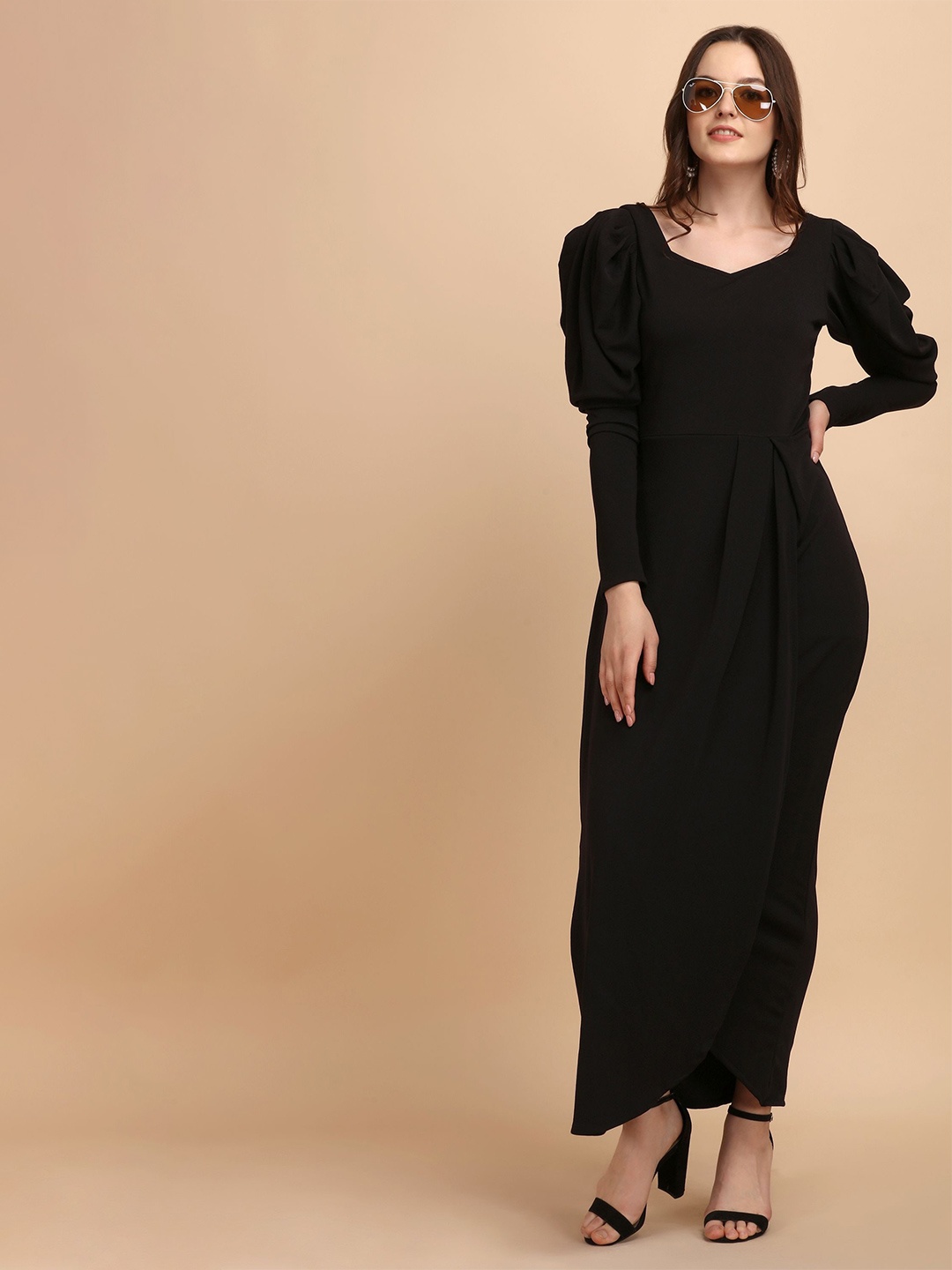 

De La Moda Bodycon Maxi Dress, Black