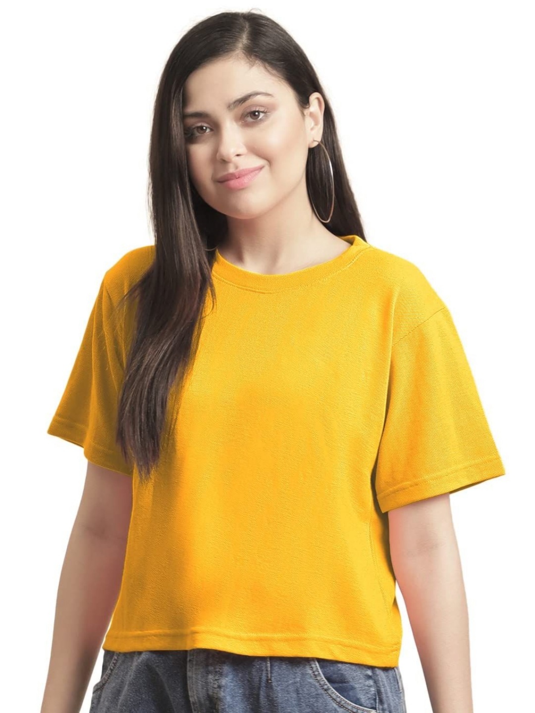 

NOTWILD Women V-Neck T-shirt, Yellow