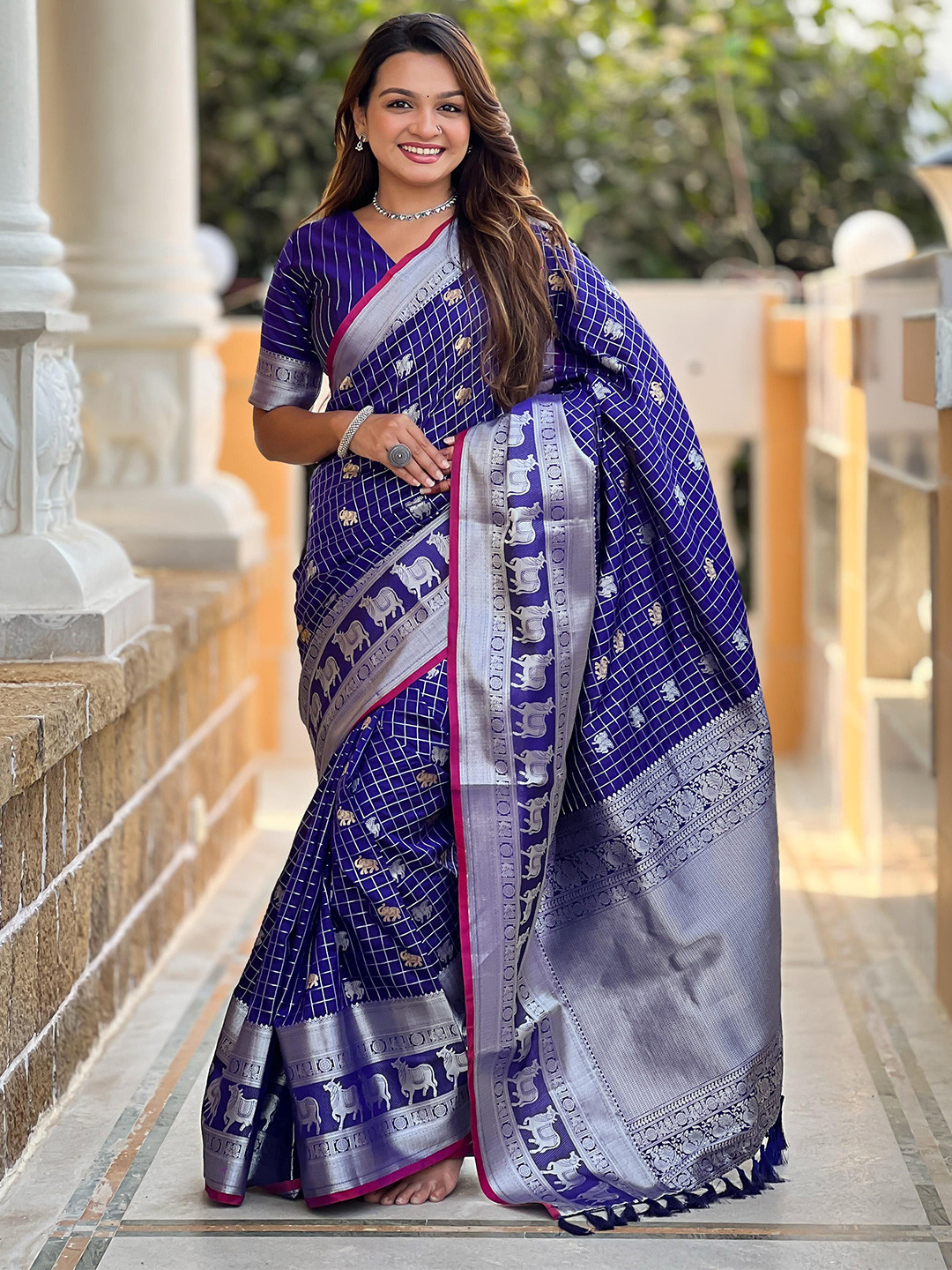 

Anouk Woven Design Zari Saree, Blue
