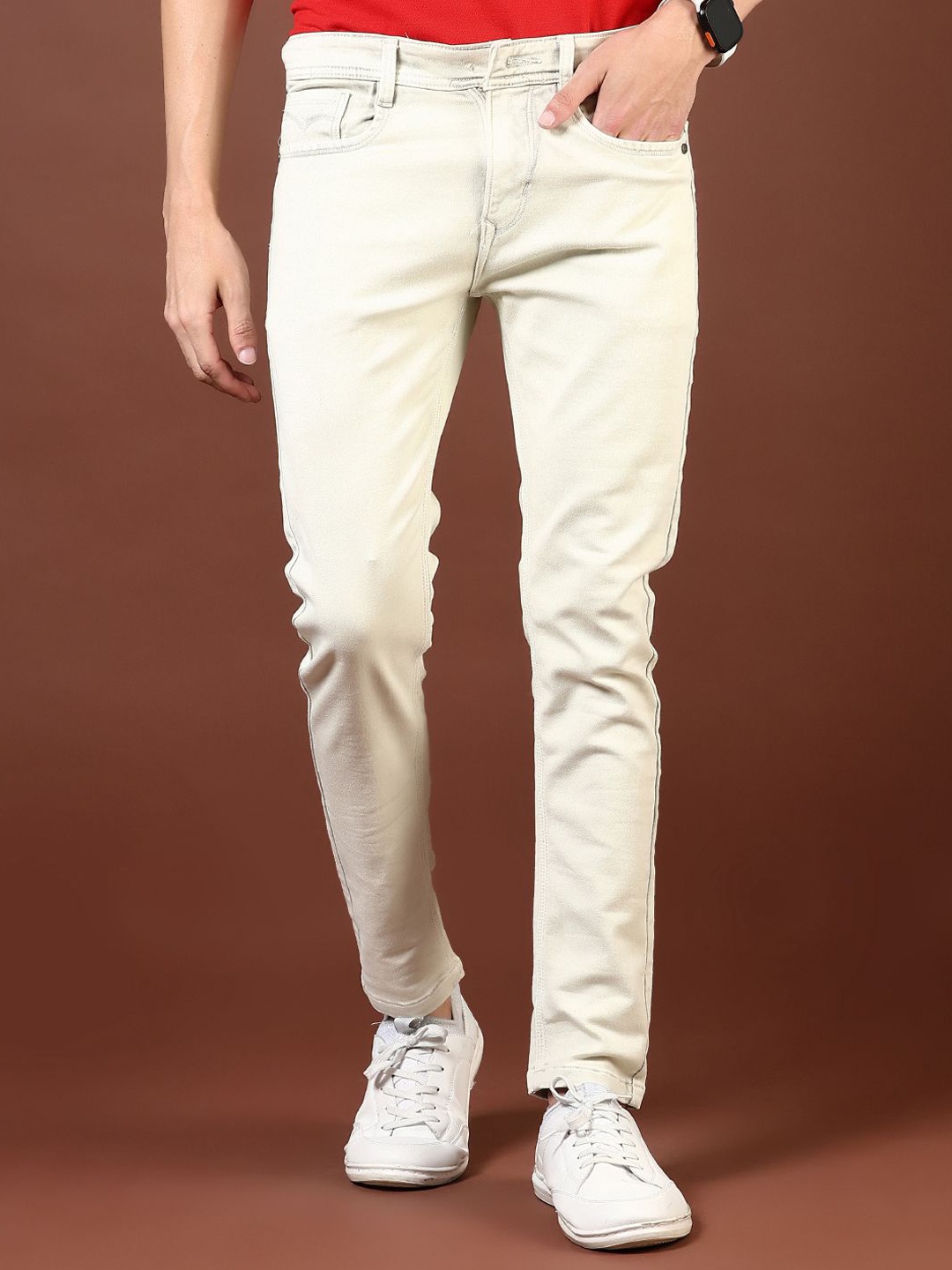 

V-Mart Men Light Fade Jeans, Beige