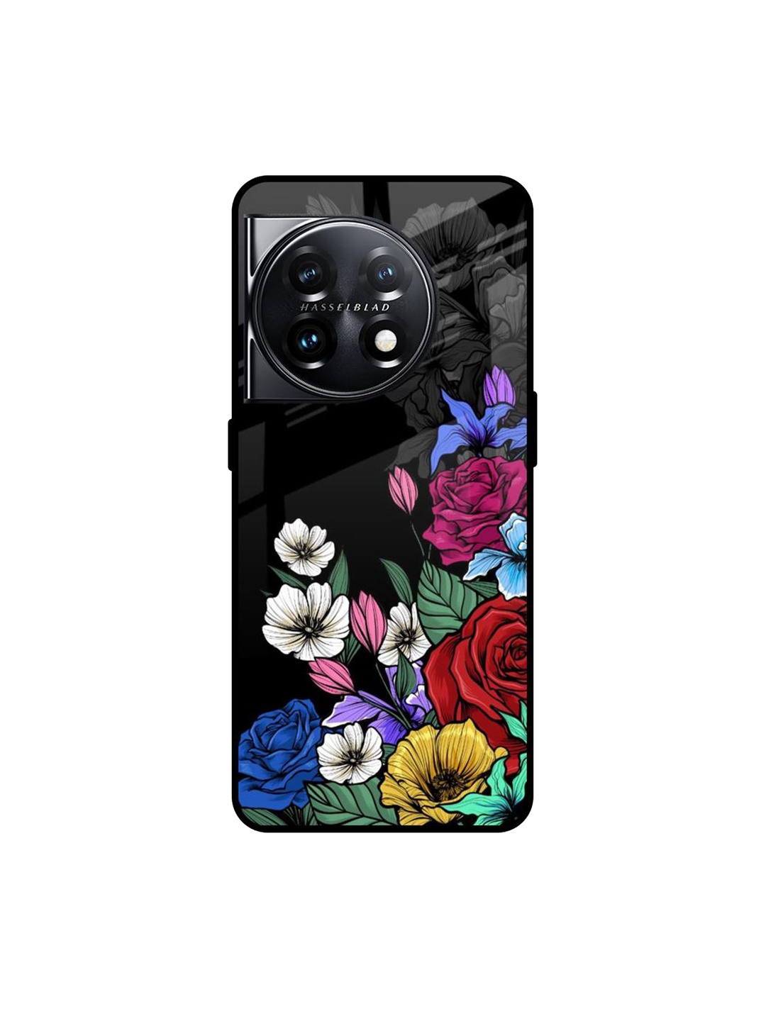 

QRIOH Floral Printed OnePlus 11 5G Back Case Mobile Accessories, Black
