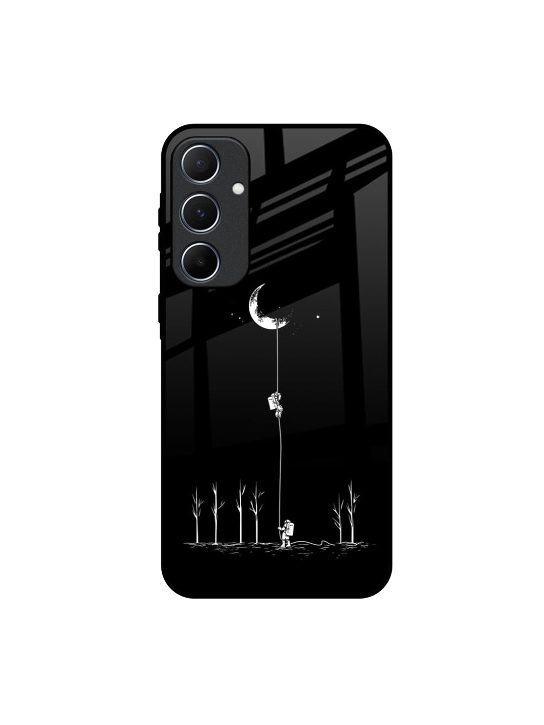 

QRIOH Quirky Printed Samsung Galaxy A55 5G Back Case Mobile Accessories, Black