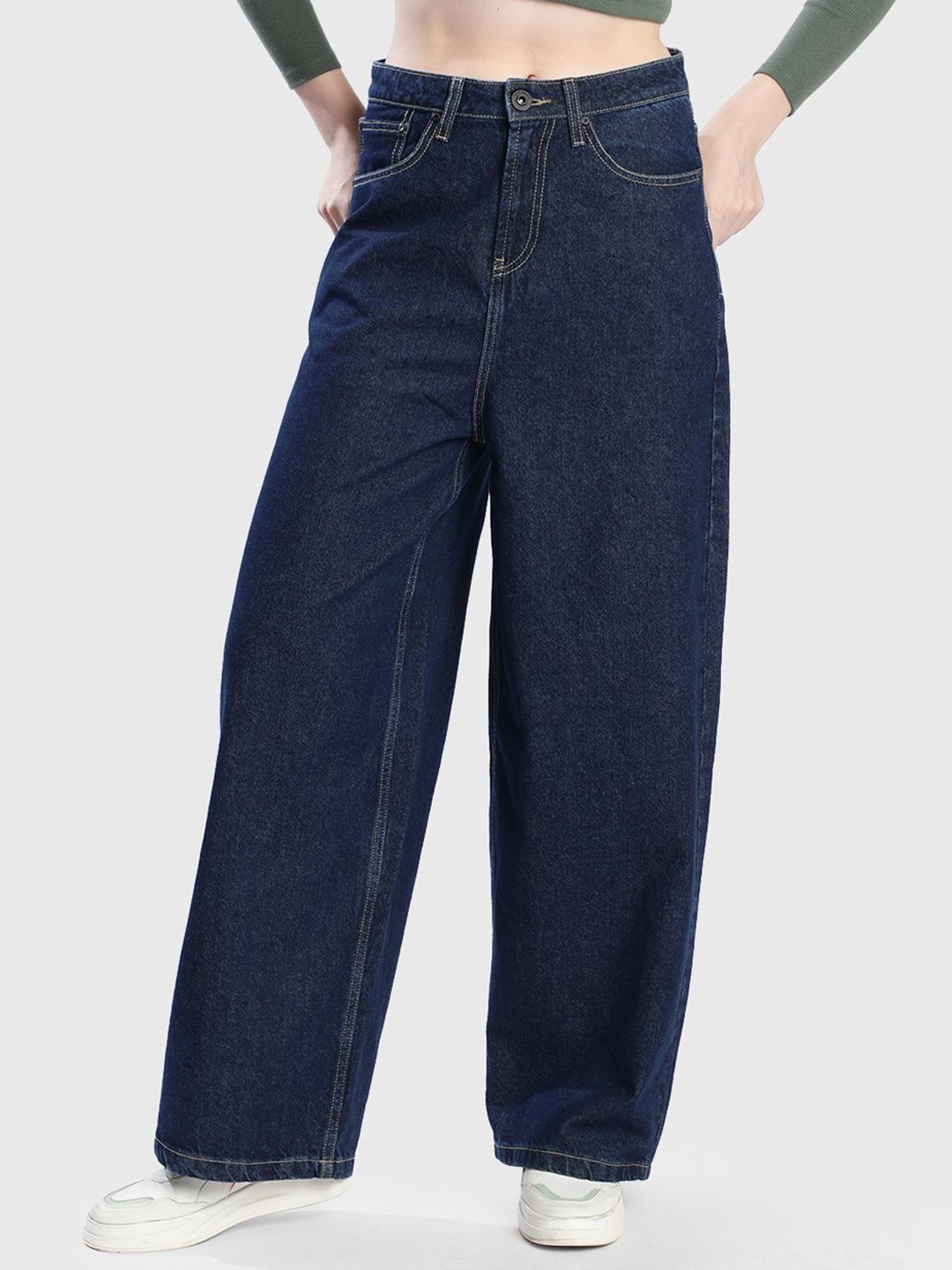 

The Roadster Lifestyle Co. Women Cotton Super Baggy Fit Jeans, Blue