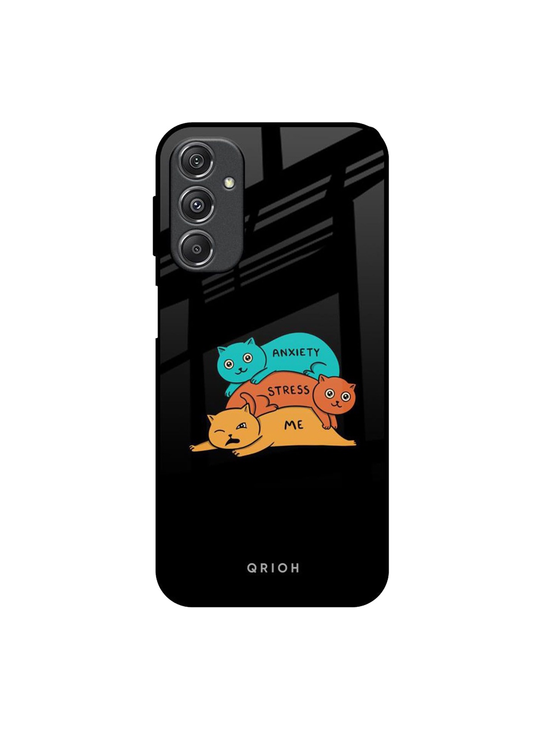 

QRIOH Quirky Printed Samsung Galaxy M34 5G Back Case Mobile Accessories, Black