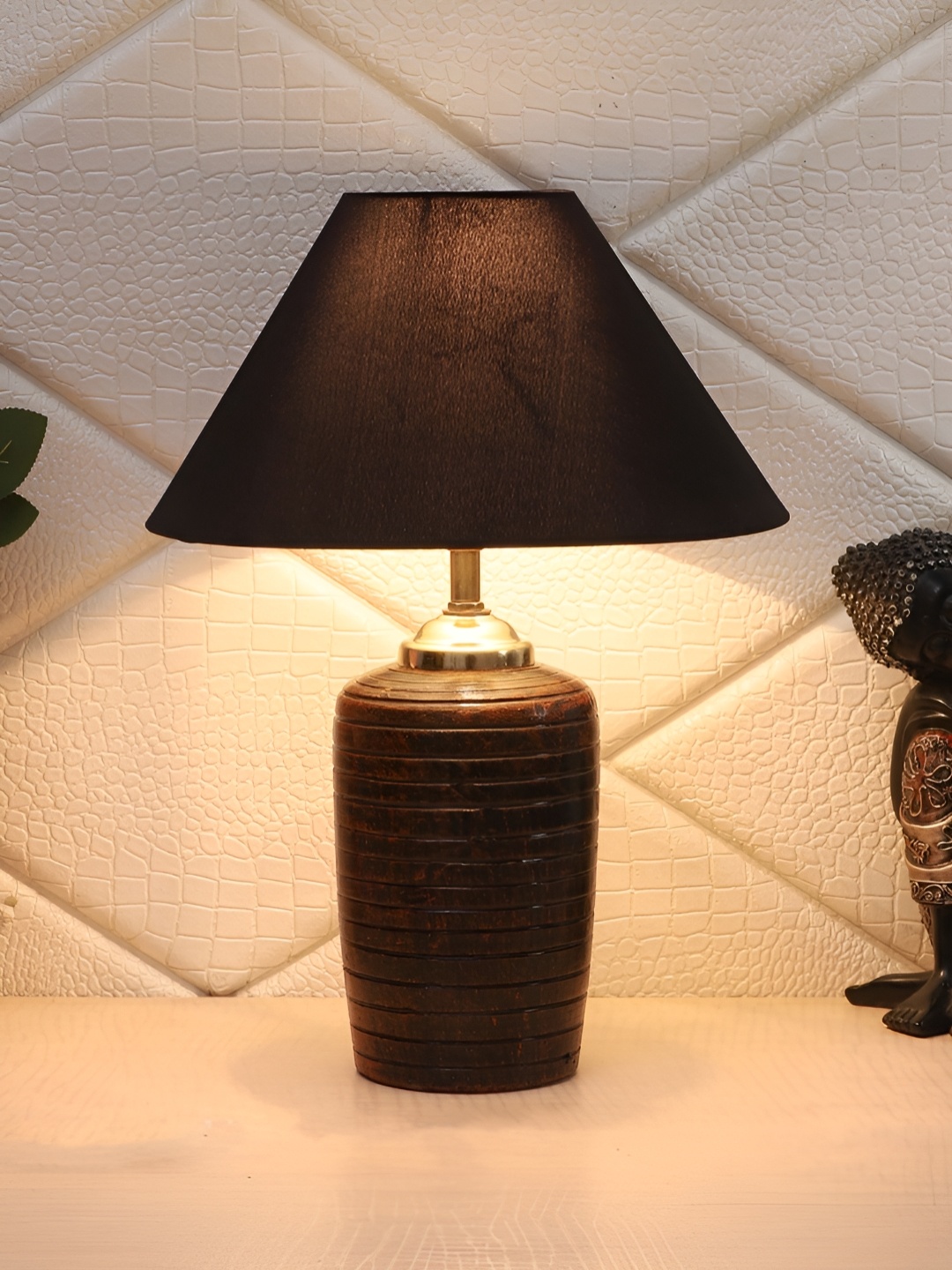 

BrightDaisy Black & Brown Frustum Shaped Terracotta Table Lamp