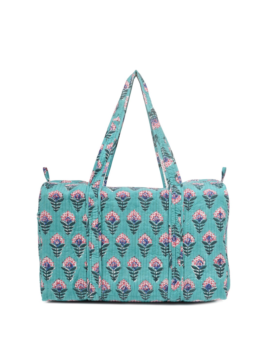 

Block N Style Block Printed Cotton Large Casual Duffel Bag, Green