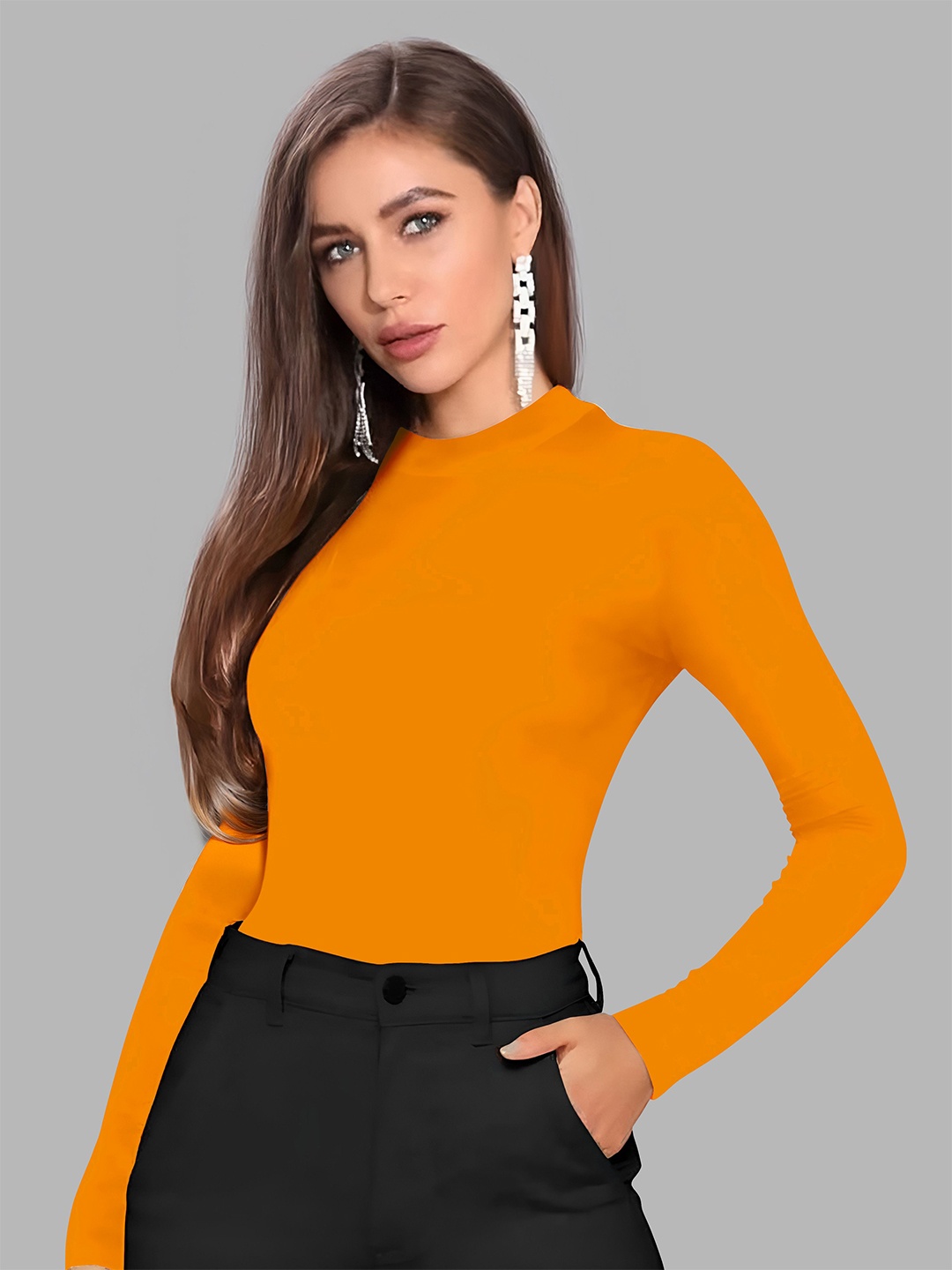 

Dream Beauty Fashion Women Round Neck Fitted Top, Yellow