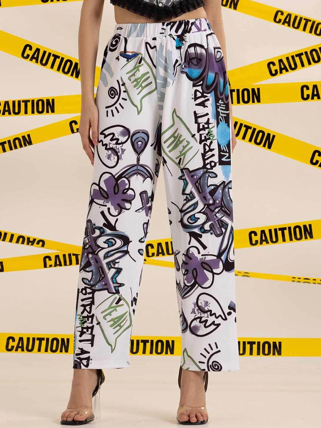 

BAESD Women Printed Original Loose Fit Trousers, Multi