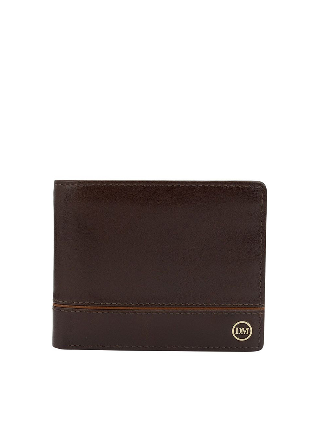 

Da Milano Men Textured Leather Two Fold Wallet, Brown