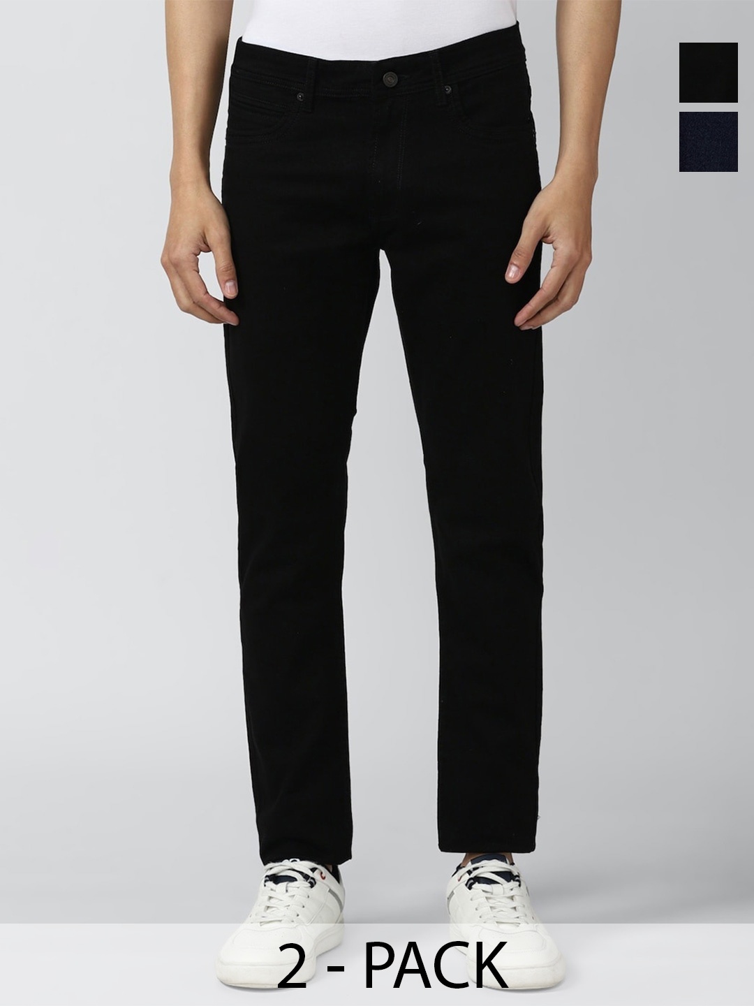 

INDIROCKS Men Jean Stretchable Jeans, Black