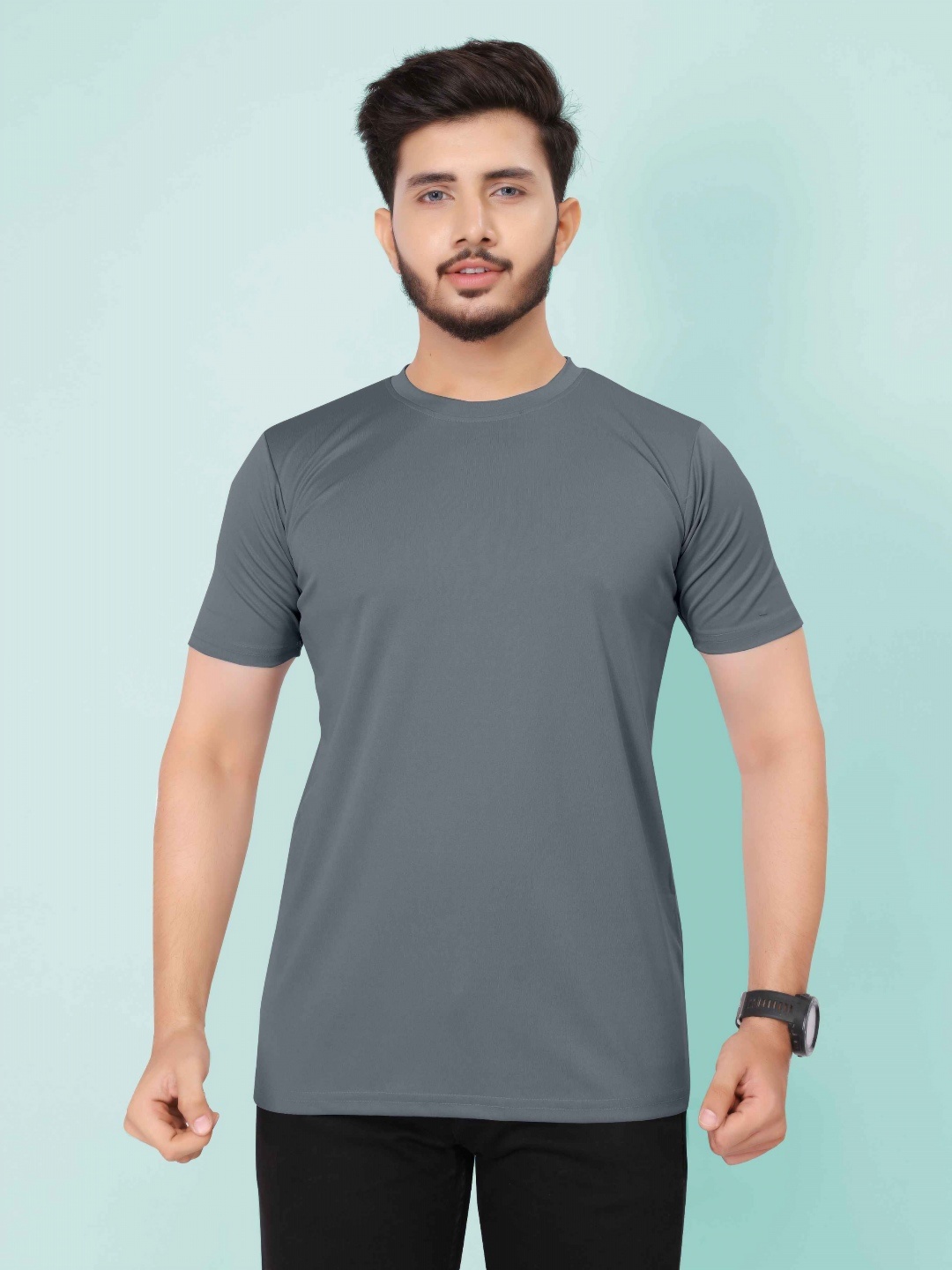 

SZN Men Applique T-shirt, Grey