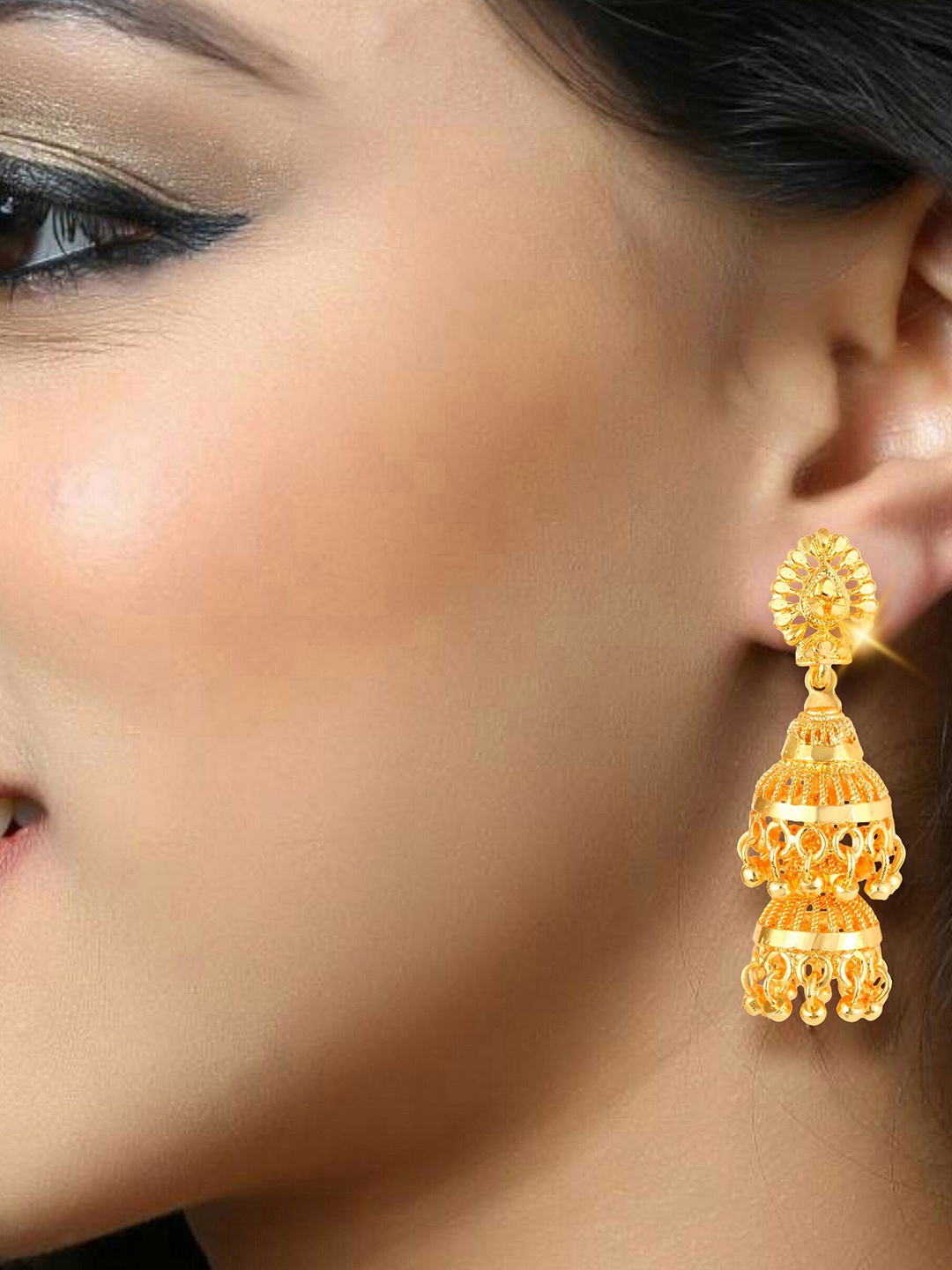 

DIVASTRI Gold-Plated Dome Shaped Jhumkas