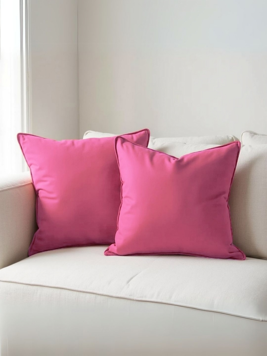 

Aurave Magenta 2 Pieces Cotton Square Cushion Covers