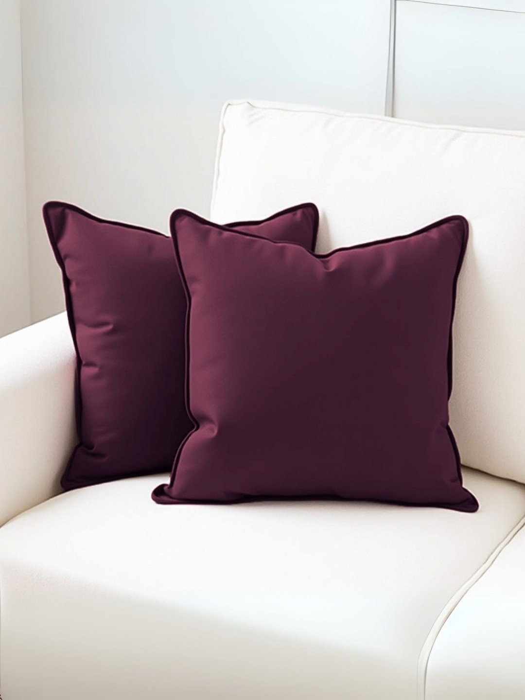 

Aurave Burgundy 2 Pieces Pure Cotton 210 TC Soft & Comfortable Square Cushion Covers