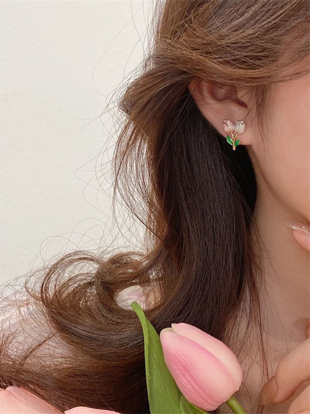 

VAGHBHATT Gold-Plated Stainless Steel Floral Studs
