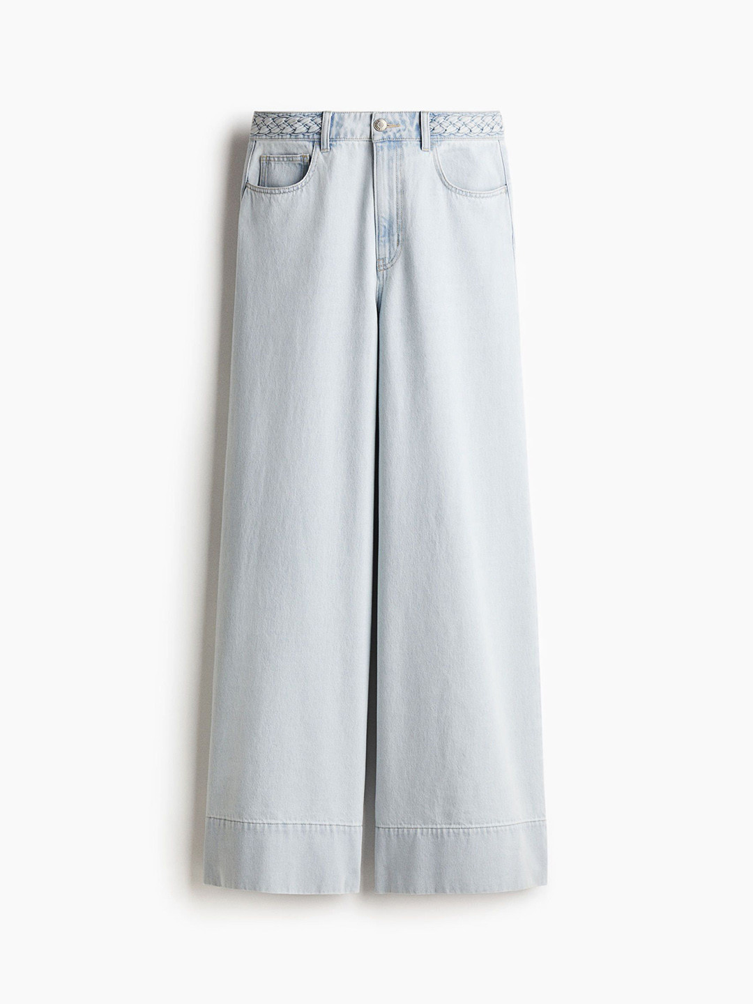 

H&M Women Cotton Wide High Jeans, Blue