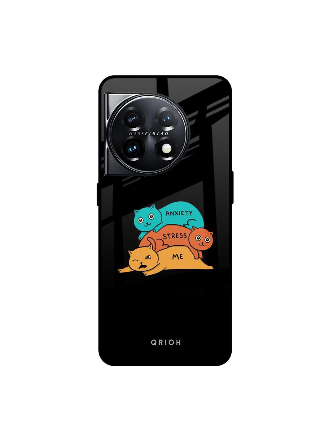 

QRIOH Quirky Printed OnePlus 11 5G Back Case Mobile Accessories, Black