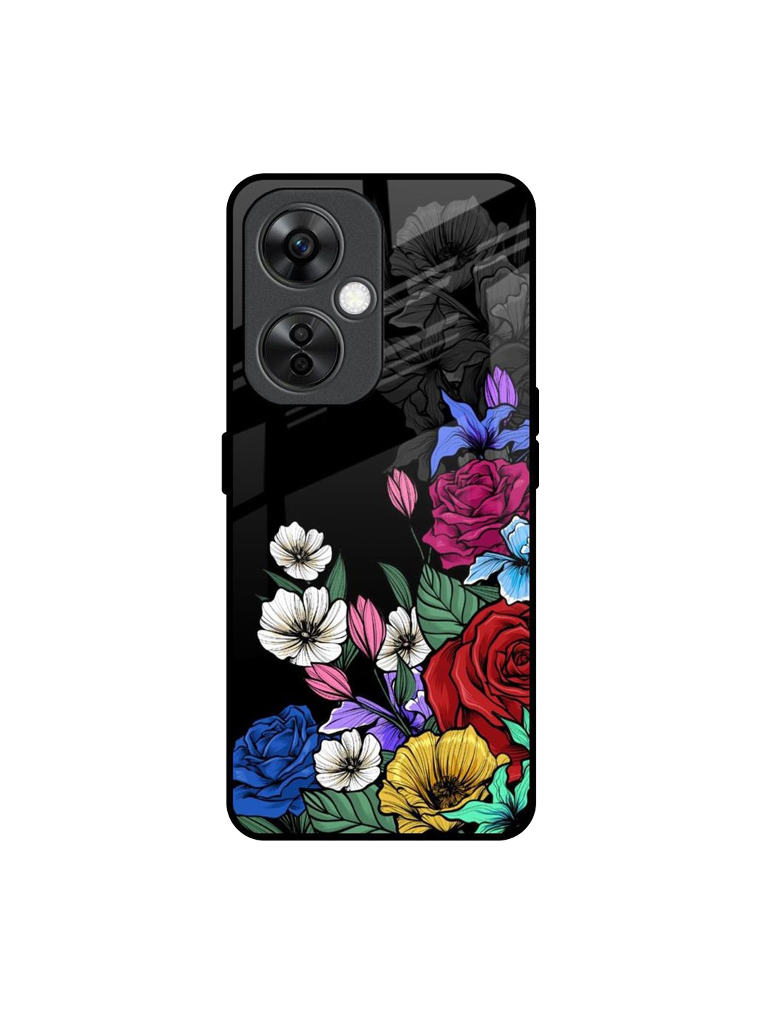

QRIOH Floral Printed OnePlus Nord CE 3 Lite 5G Back Case Mobile Accessories, Black