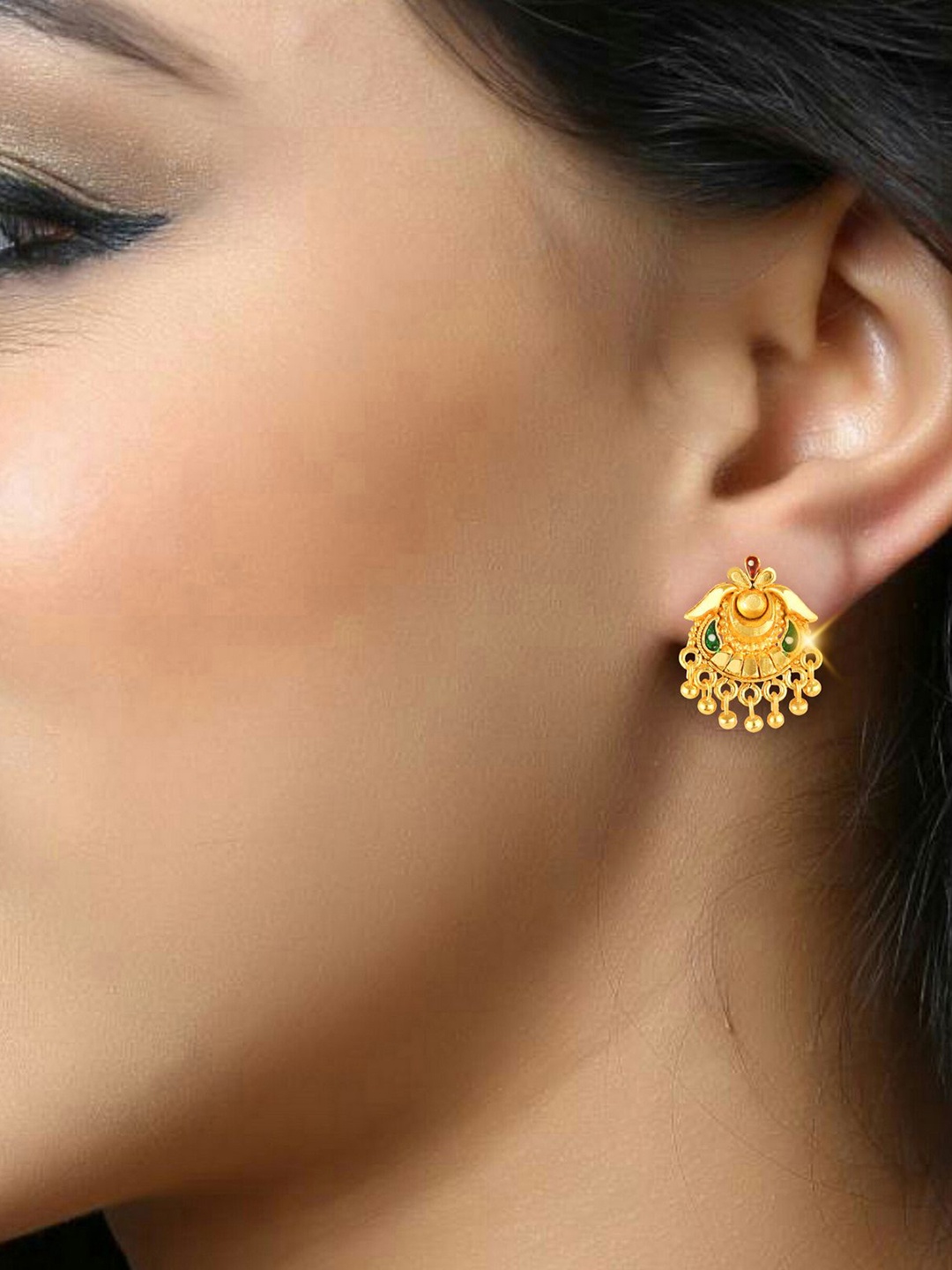 

DIVASTRI Gold-Plated Contemporary Shaped Drop Earrings