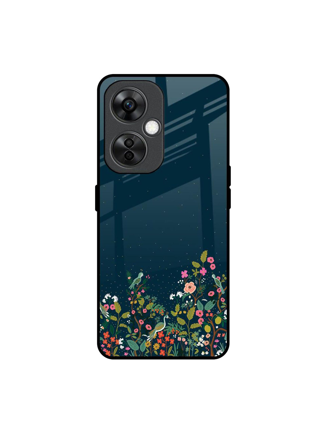 

QRIOH Floral Printed OnePlus Nord CE 3 Lite 5G Back Case Mobile Accessories, Navy blue