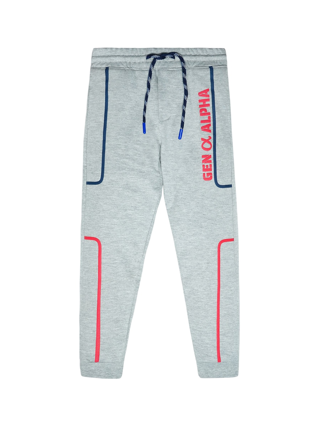 

Nino Togs Boys Typographic Printed Cotton Joggers, Grey