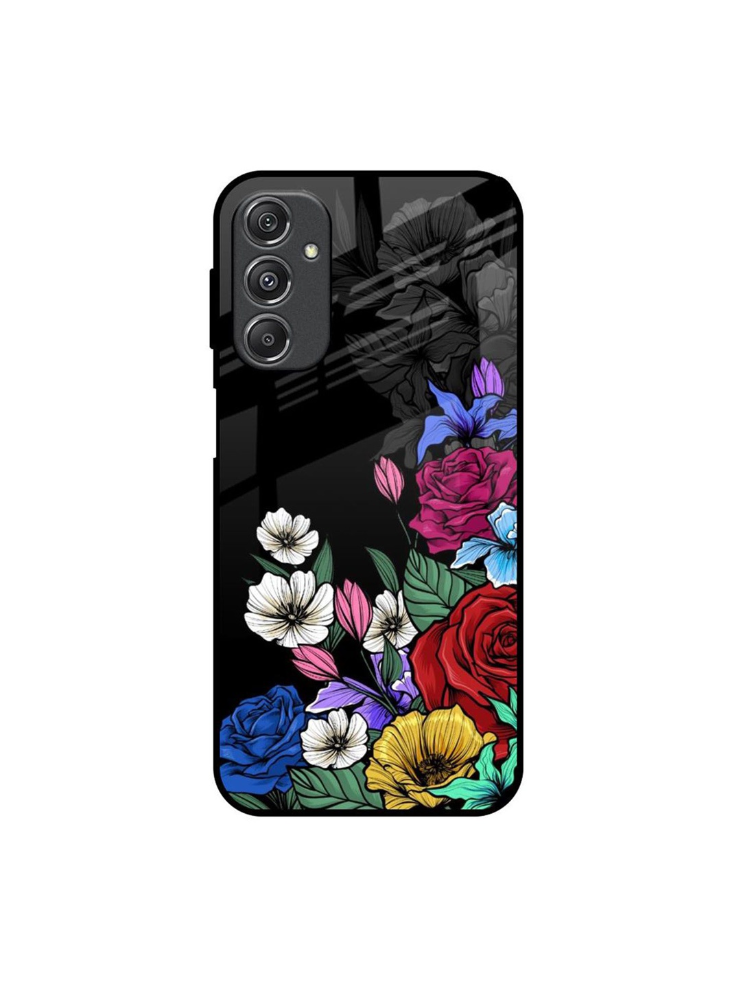 

QRIOH Floral Printed Samsung Galaxy M34 5G Back Case Mobile Accessories, Black
