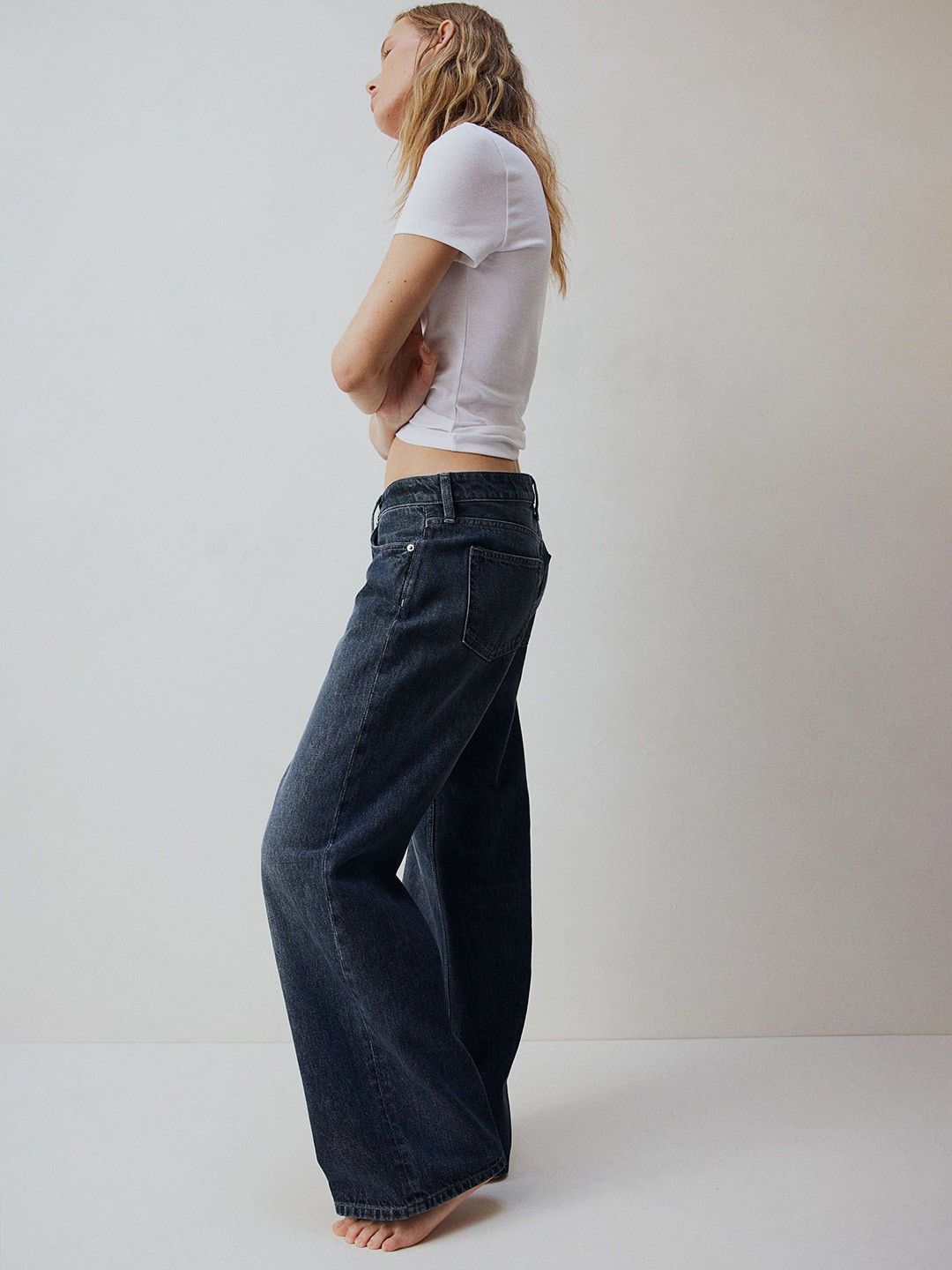 

H&M Baggy Wide Low Jeans, Blue