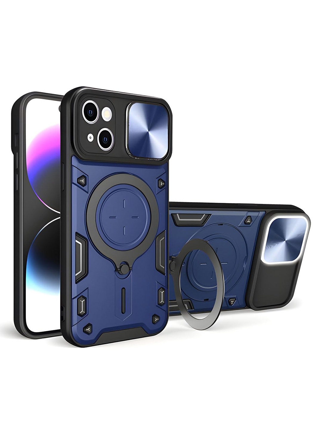 

LIRAMARK Solid Printed iPhone 15 Pro Back Case Mobile Accessories, Blue