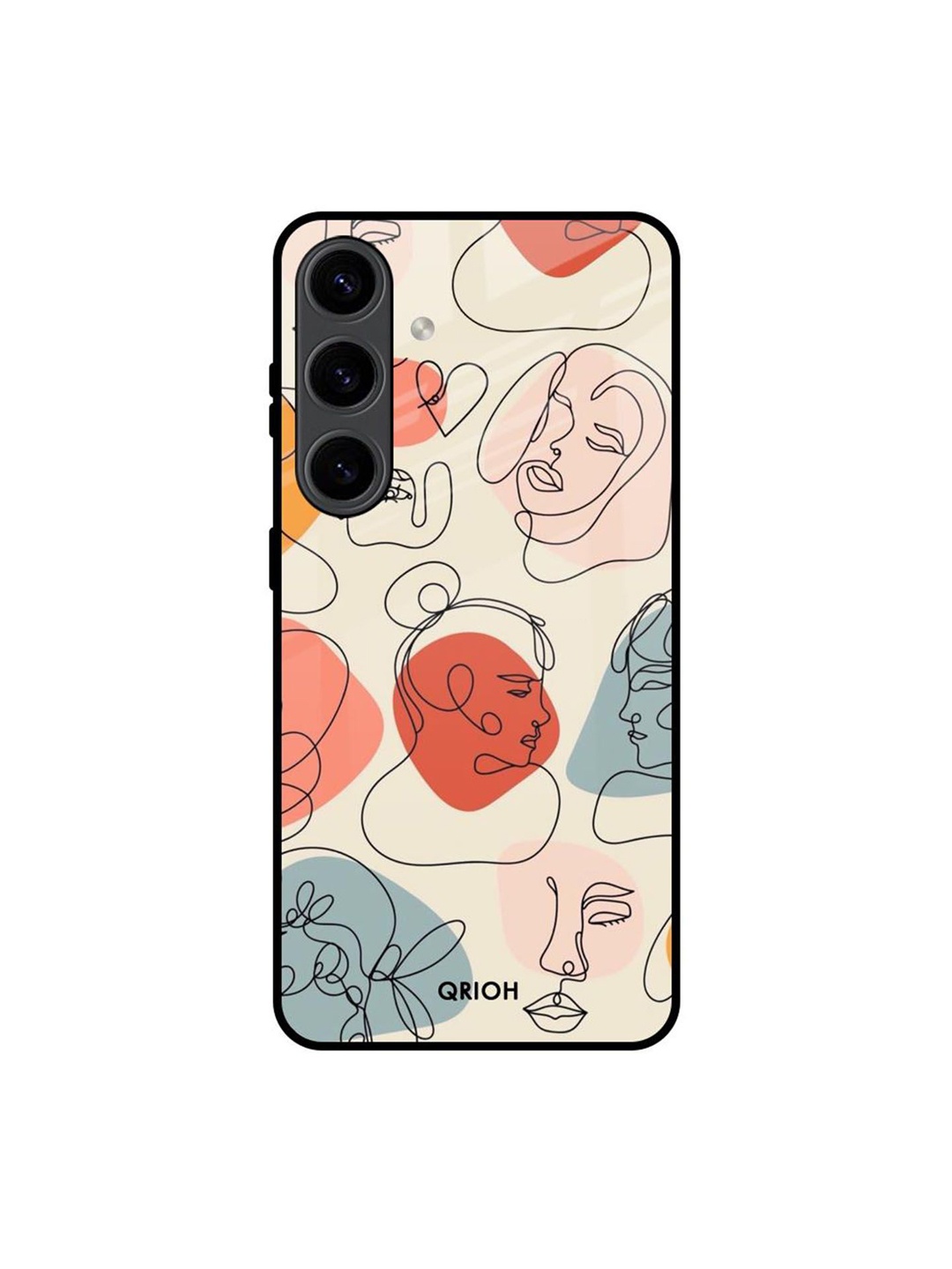 

QRIOH Abstract Printed Samsung Galaxy S24 5G Back Case Mobile Accessories, Beige