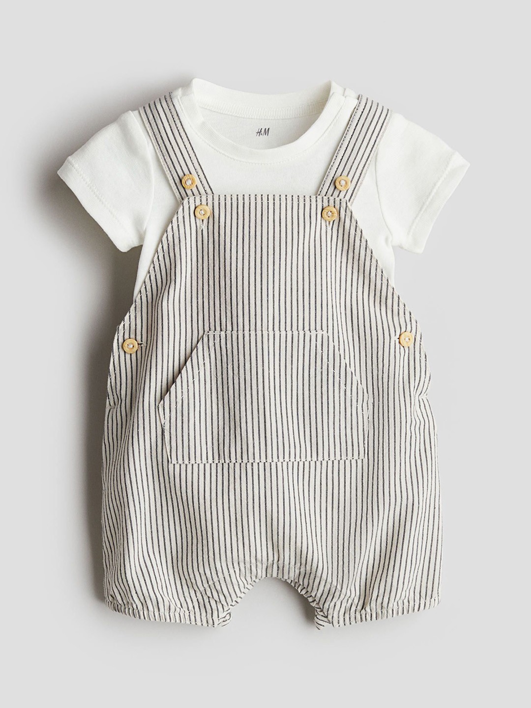

H&M Boys 2-Piece Cotton Set, Beige