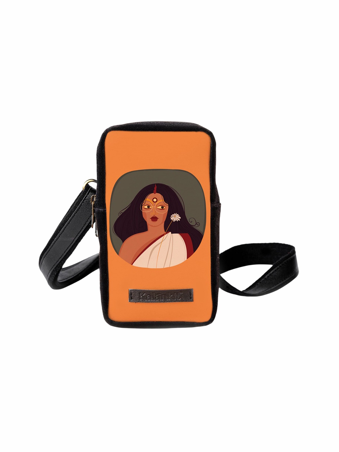 

Kalankit Abstract Printed Mobile Sling Pouch, Orange