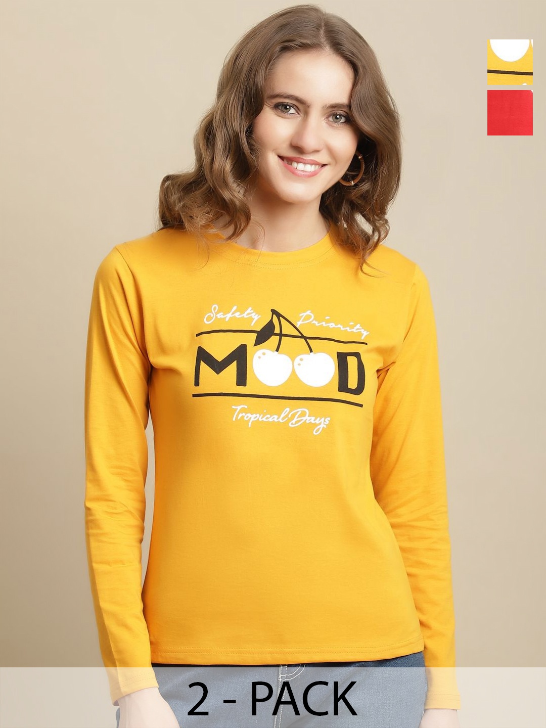 

GLOBAL NOMAD Women 2 Printed T-shirt, Multi