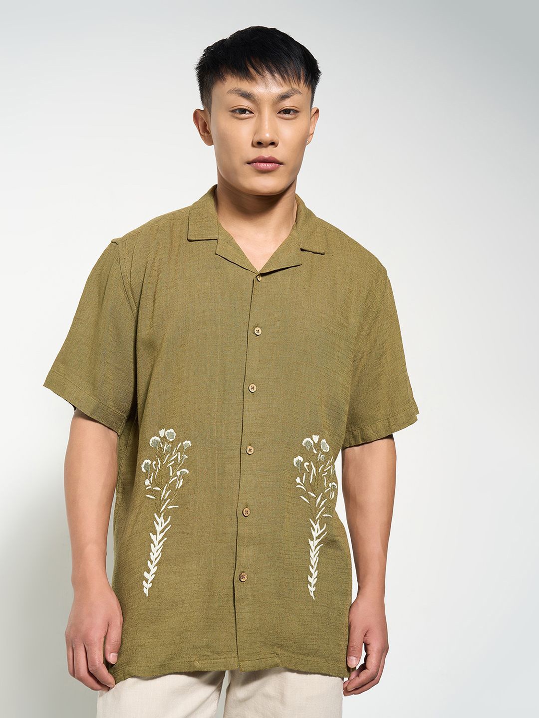 

7 Alt by Pantaloons Men Opaque Casual Shirt, Green