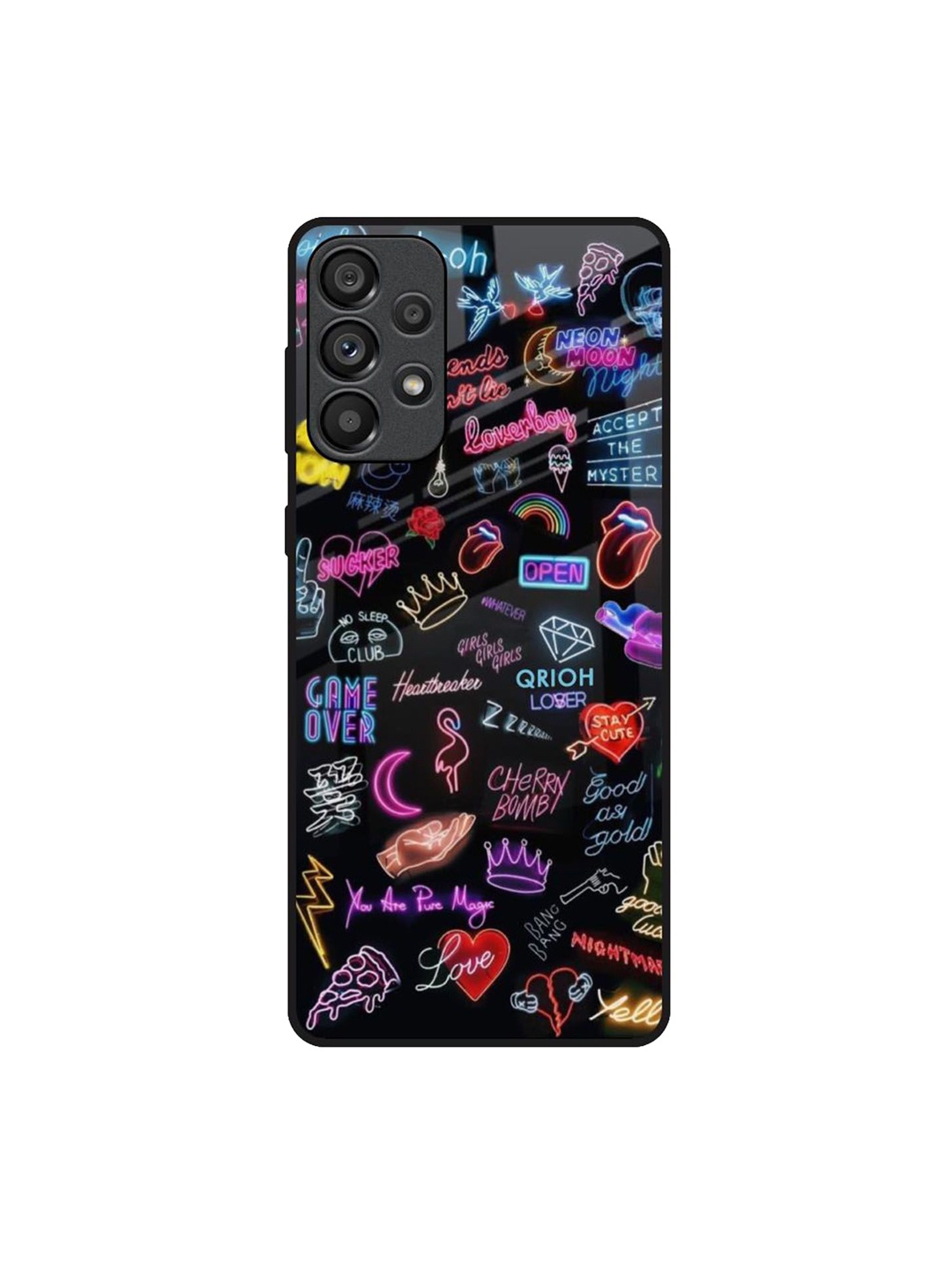

QRIOH Typography Printed Samsung Galaxy A73 5G Back Case Mobile Accessories, Black