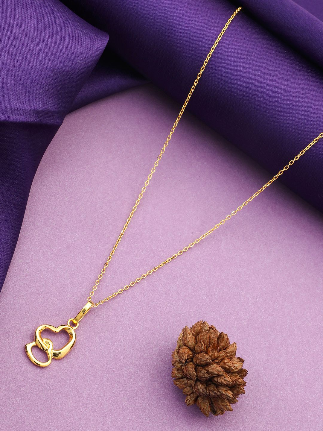 

MAIRA 925 Sterling Silver Gold-Plated Heart Pendant With Chain