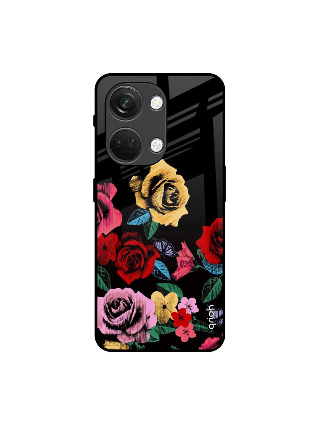 

QRIOH Floral Printed OnePlus Nord 3 5G Back Case Mobile Accessories, Black